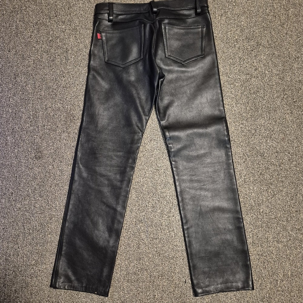Discounted !Rob Amsterdam  "DUSCOUNTED" Men's Black Leather Pants - Picture 10 of 16